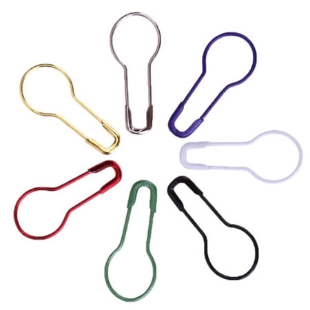 Pear Shaped Metal Safety Pin/Clip Mixed Colors