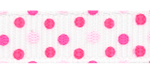 Mixed Pinks Confetti Dots Grosgrain Ribbon