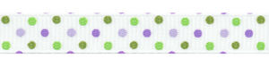 Purple/Green Confetti Dots Grosgrain Ribbon Spool SALE!