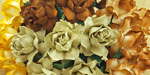 Wild Orchid Craft 25mm Cottage Roses Mixed Earth Tones 