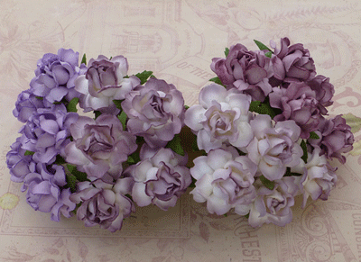 Wild Orchid Craft 25mm Cottage Roses Mixed Purple/Lilac RESTOCKED!