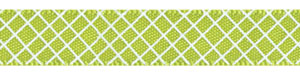 Crosshatch on Apple Green Satin Ribbon