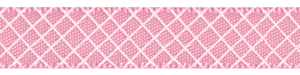 Crosshatch on Peony Satin Ribbon