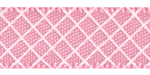 Crosshatch on Peony Satin Ribbon