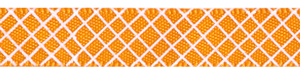 Crosshatch on Tangerine Satin Ribbon