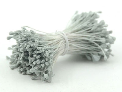 Double Head Flat Mini Stamens Light Gray