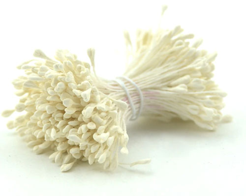 Double Head Flat Mini Stamens Milk White