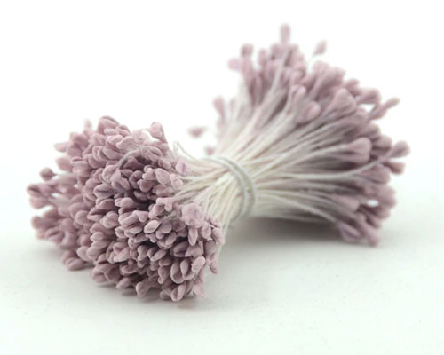 Double Head Flat Mini Stamens Purple/Pink