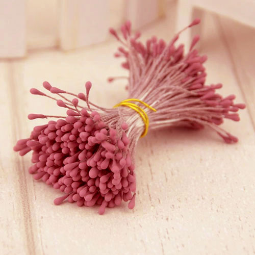 Double Head Mini Stamens Wine Red