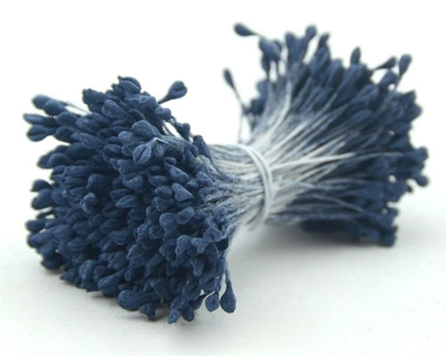 Double Head Flat Mini Stamens Deep Blue