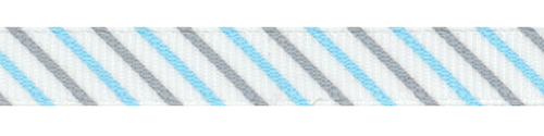 Silver and Blue Topaz Diagonal Striped Grosgrain Ribbon Spool SALE!