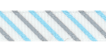 Silver and Blue Topaz Diagonal Striped Grosgrain Ribbon