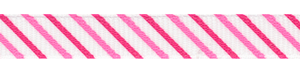 Hot Pink and Shocking Pink Diagonal Striped Grosgrain Ribbon