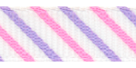 Geranium Pink and Hyacinth Diagonal Striped Grosgrain Ribbon