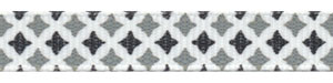 Black and Gray Diamond Print Grosgrain