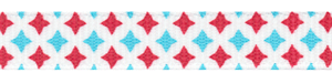 Red and Turquoise Diamond Print Grosgrain