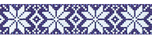 3/8" Fair Isle Print on Ink Blue Satin Ribbon