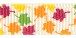 Fall Leaves on Ivory Grosgrain Ribbon