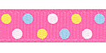 3/8" Fun Dots on Hot Pink Grosgrain Spool SALE!