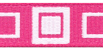 Funky Squares Grosgrain Ribbon Bright Pink