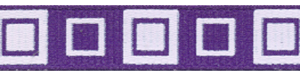 Funky Squares Grosgrain Ribbon Dark Purple