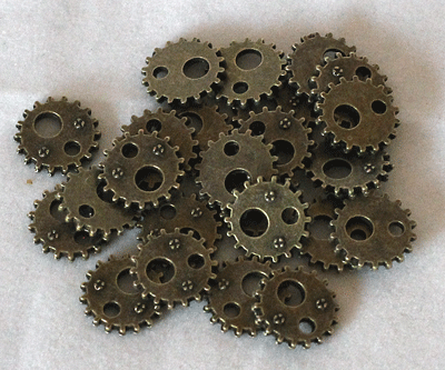 12mm Antique Bronze Gear Charms #1