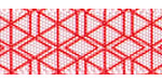 Poppy Red Geometric Print on White SATIN Ribbon SPOOL SALE!