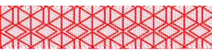 Poppy Red Geometric Print on White SATIN Ribbon SPOOL SALE!