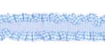 Elastic Double Ruffles Ribbon Light Blue 