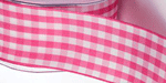 1.5 Inch Bright Pink Gingham