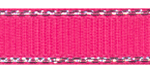 Grosgrain with Silver Edges Shocking Pink