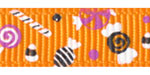 Halloween Candy on Tangerine Grosgrain Ribbon