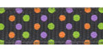 Halloween Confetti Dots on Black Grosgrain Ribbon