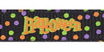 Halloween Word with Confetti Dots on Black Grosgrain Ribbon
