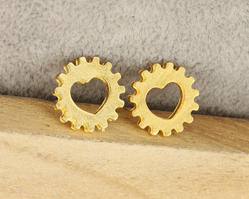 12mm Gold Color Steampunk Heart Gears Charms RESTOCKED!
