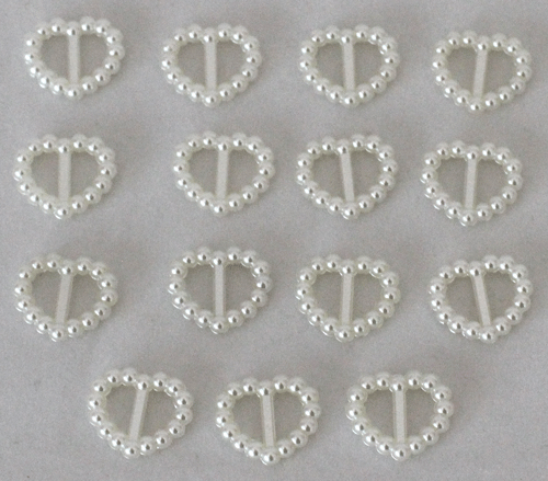 16mm Pearl Heart Ribbon Slider Buckle RESTOCKED!