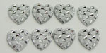 11mm Silver Glitter Stardust Heart Shaped Rhinestones