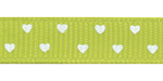 Mini Hearts on Apple Green Grosgrain Ribbon SPOOL SALE!