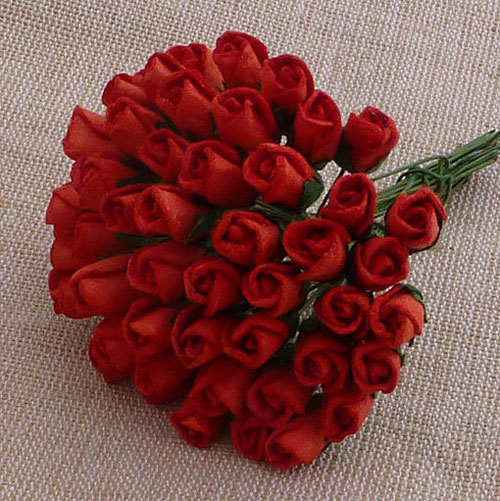 10 x 12 mm Rose Bud Red