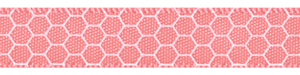 3/8" Honeycomb Print on Light Coral Satin Ribbon