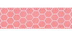 3/8" Honeycomb Print on Light Coral Satin Ribbon