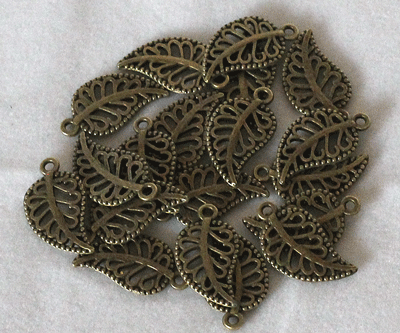 19mm Antique Bronze Leaf Charm SALE!