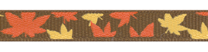 Leaves on Turftan Brown Grosgrain Ribbon