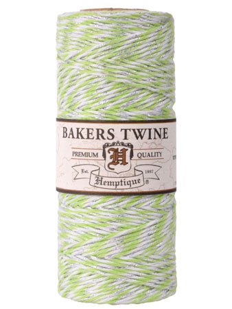 Baker's Twine Metallic Lime/White/Silver