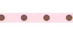 Linedots Grosgrain Light Pink w/Brown HALF OFF!