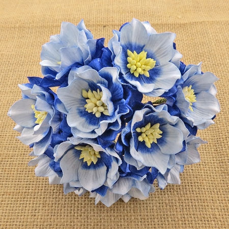 Wild Orchid Crafts Lotus Flower 2-Tone Sapphire Blue RESTOCKED!