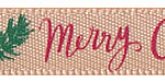 3/8" Merry Christmas on Tan Satin Ribbon