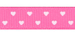 Mini Hearts on Hot Pink Grosgrain Ribbon