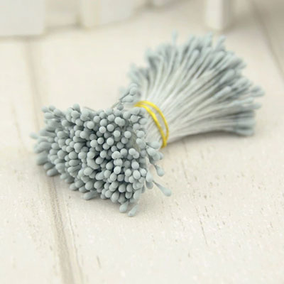 Double Head Mini Stamens Light Gray