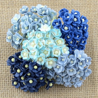 Wild Orchid Craft Miniature Sweetheart Blossoms Mixed Blue